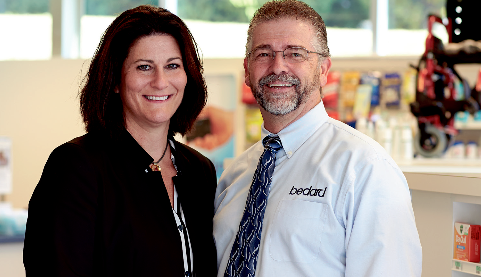Annette and Michael Nadeau, owners of Bedard Pharmacy