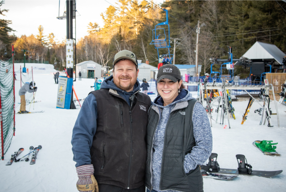 Scott and April Shanaman, owners of Lost Valley Ski & Snowboard Area in Auburn, Maine